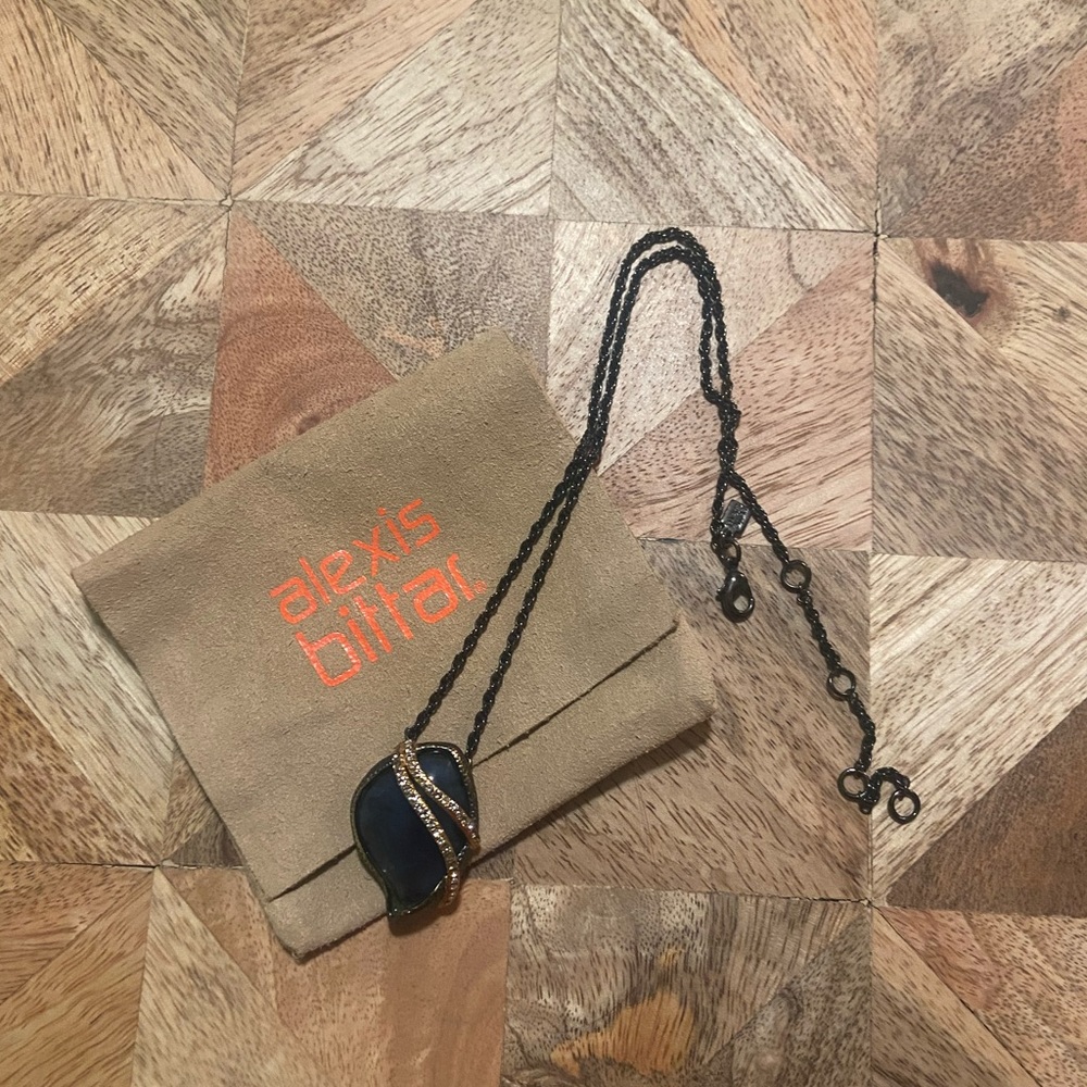 Alexis Bittar adjustable necklace with pouch